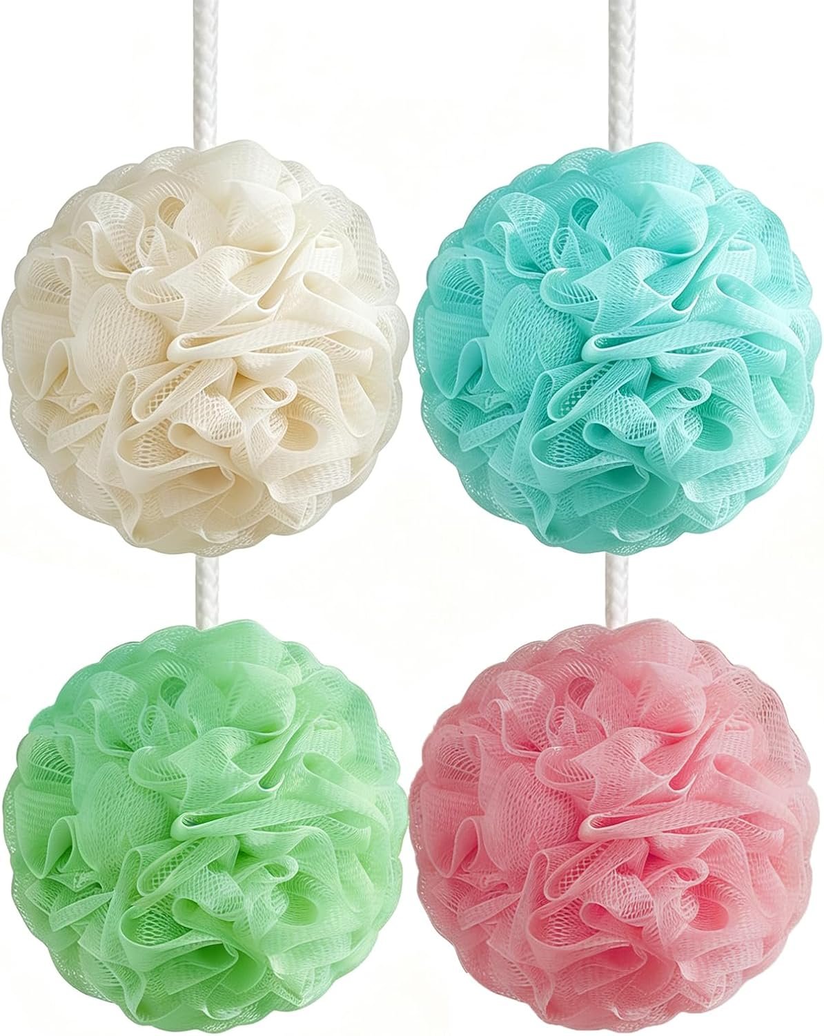 Loofah Sponge Soft Loofa Bath Sponges Luffa for Shower Women Men Kid | 4 Pack Luffa Exfoliating Shower Pouf , 60G Lufa Sponges Loofa Scrubbies for Body Wash