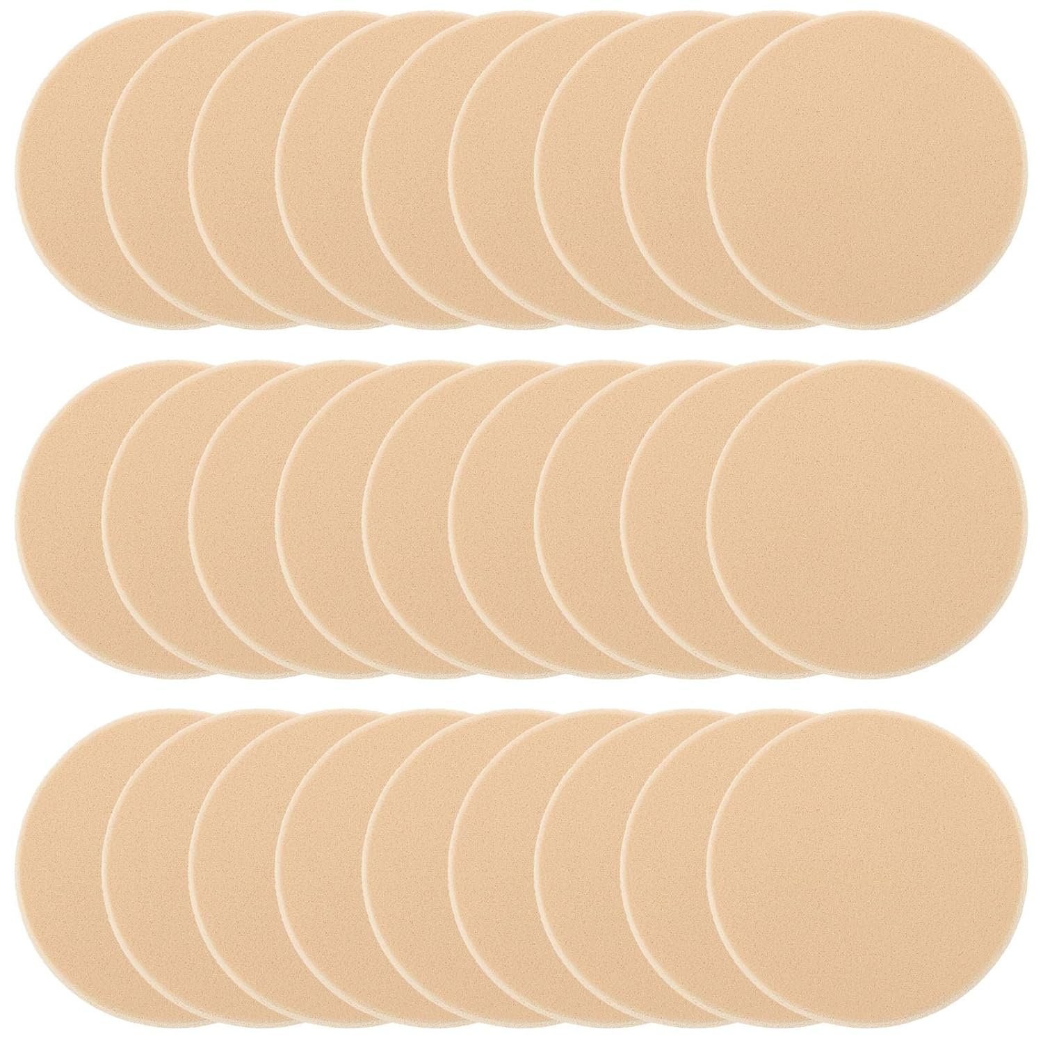 25 Pcs Women’s Round Soft Makeup Beauty Eye Face Foundation Blender Facial Smooth Powder Puff Cosmetics Blush Applicators Sponges Use for Dry and Wet