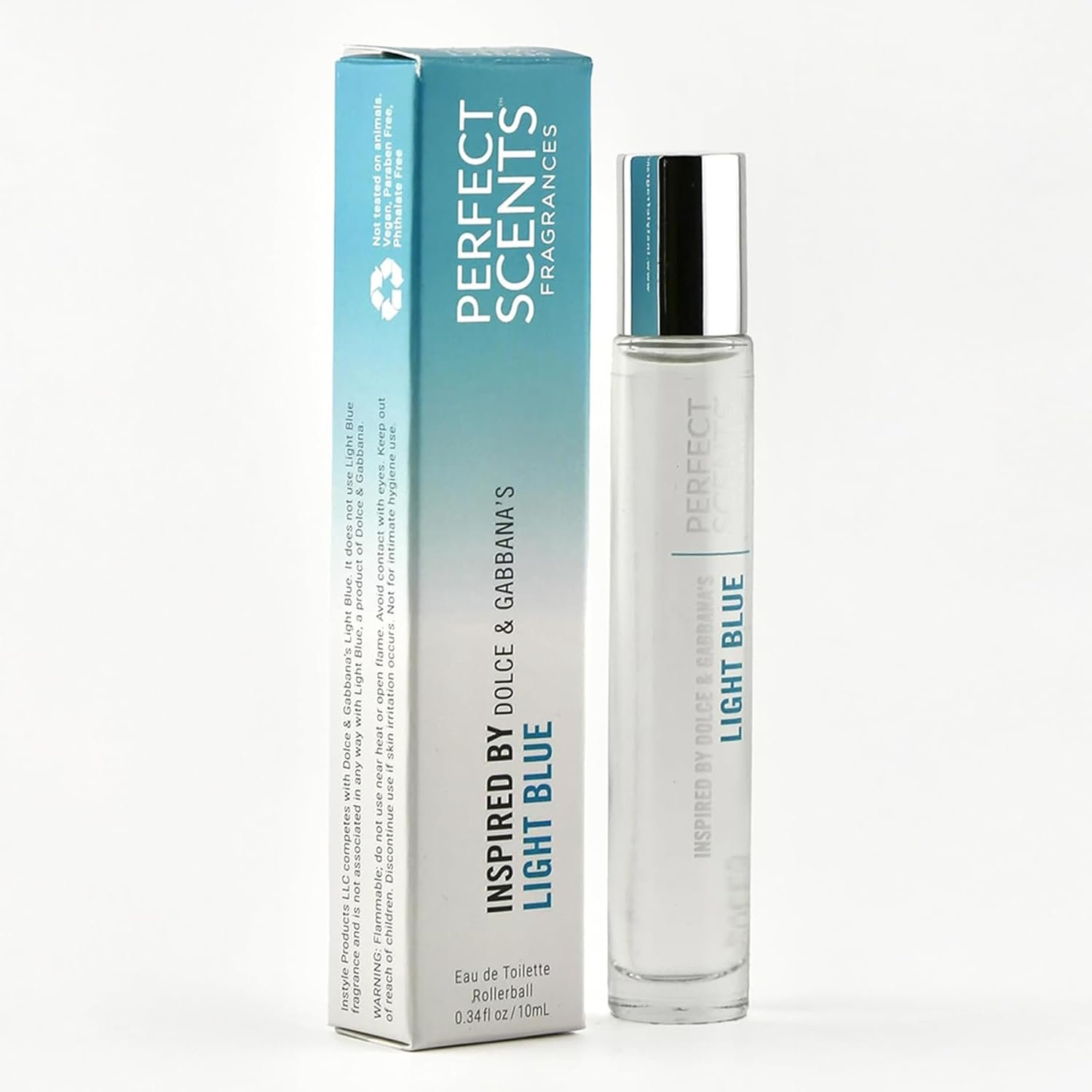 Perfect Scents, Inspired by Dolce & Gabbana’s Light Blue, Rollerball, Women’s Eau de Toilette, Vegan, Paraben Free, Phthalate Free, Never Tested on Animals, 0.34 Fl Oz
