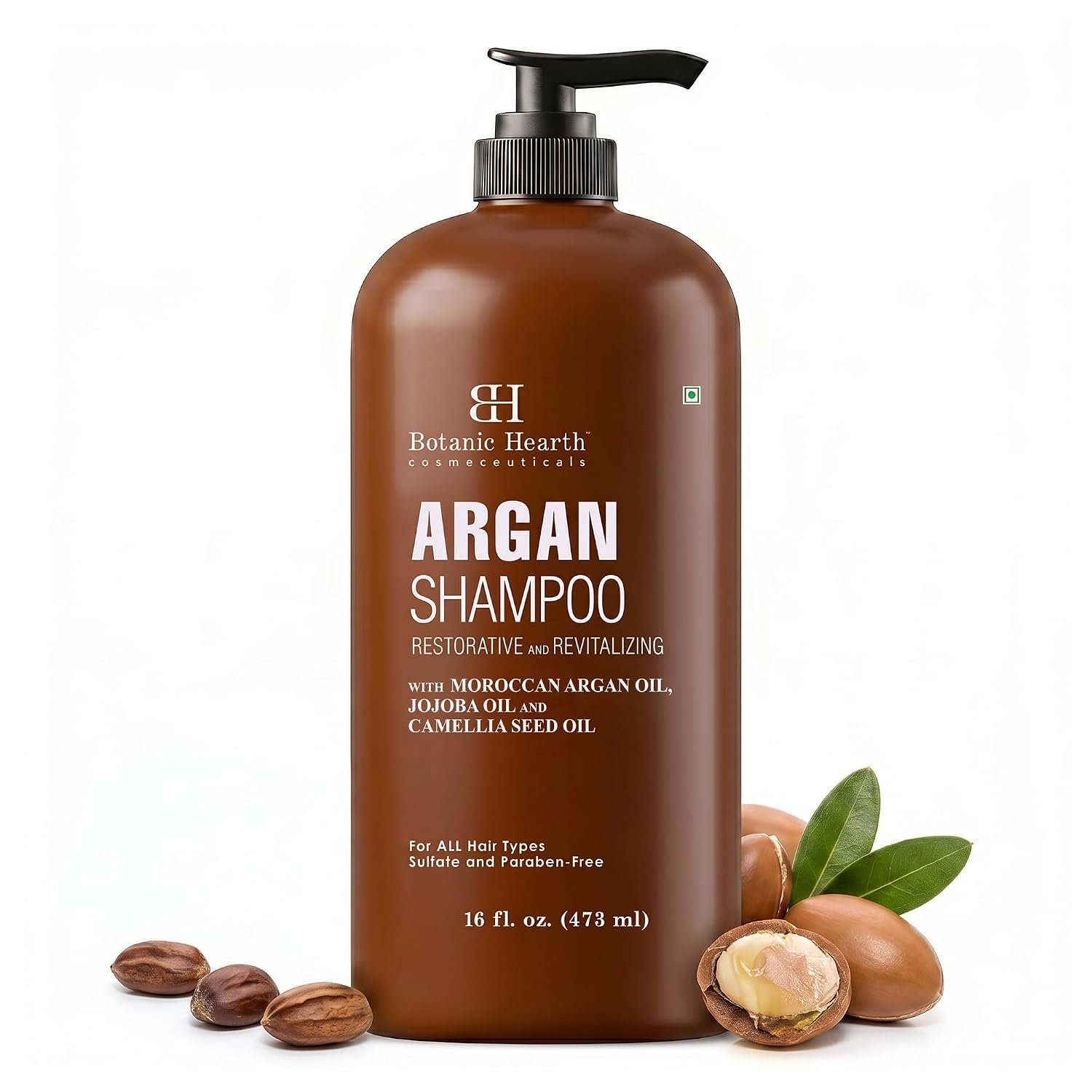 Botanic Hearth Argan Shampoo, Hydrating & Volumizing, Sulfate & Paraben Free, All Hair Types & Color Treated Hair, Men and Women 16 fl oz | Hydrating & Volumizing, Sulfate & Paraben Free, All Hair Types & Color Treated Hair, Men and Women