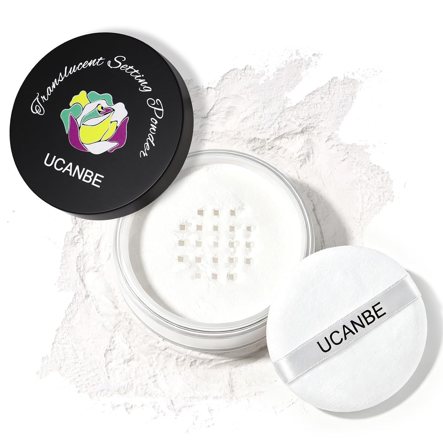 UCANBE Translucent Loose Setting Powder, Talc-Free Soft Matte Oil Control Face Finishing Powder with Vitamin E for Everyday Makeup & Face Paint, Blurs Pores & Fine Lines, Lightweight Long-Lasting