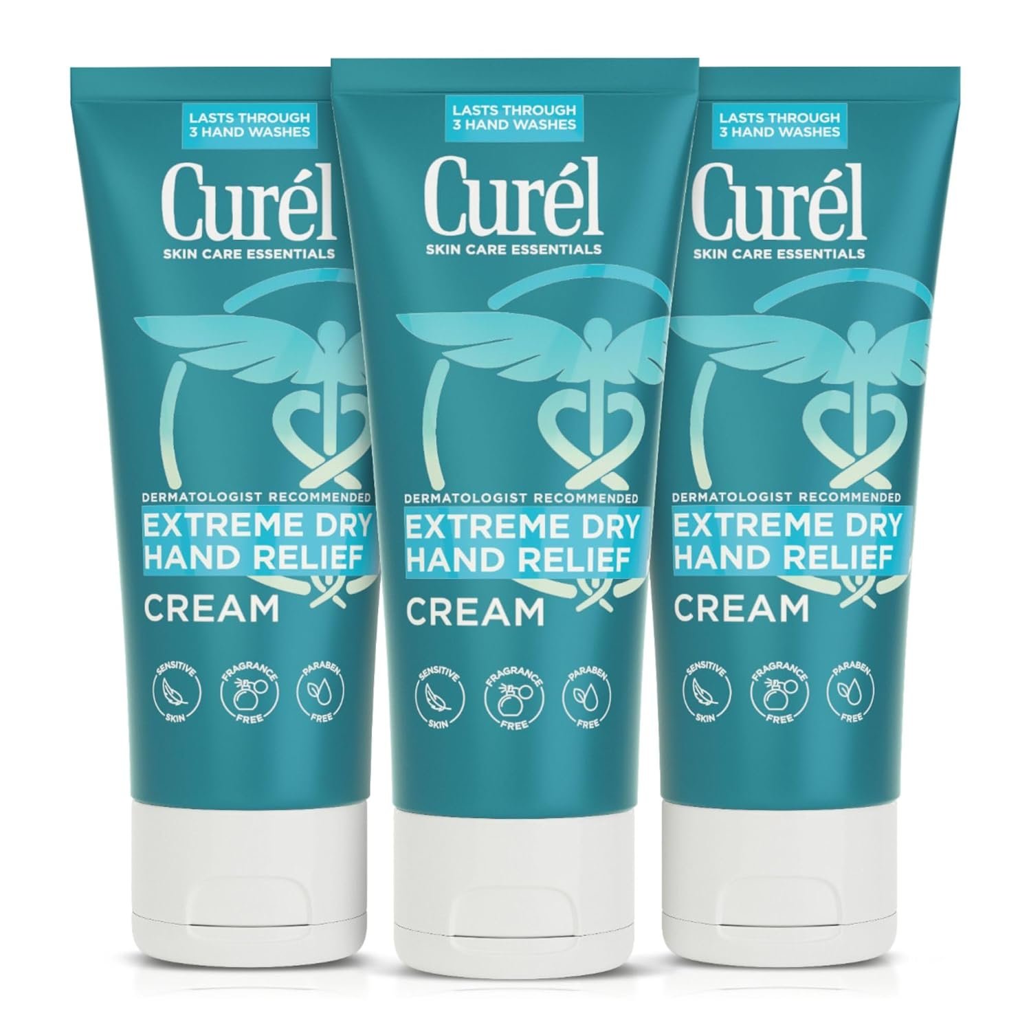 Curel Extreme Dry Hand Relief, Dermatologist Recommended, Long-Lasting Cream For Dry Hands, Paraben Free, Fragrance-Free Hand Lotion, 3 Oz, Pack of 3 | Extreme Relief Hand Lotion, Long-Lasting Moisturizer, Skin Care Essential, Fragrance-Free, Travel Size