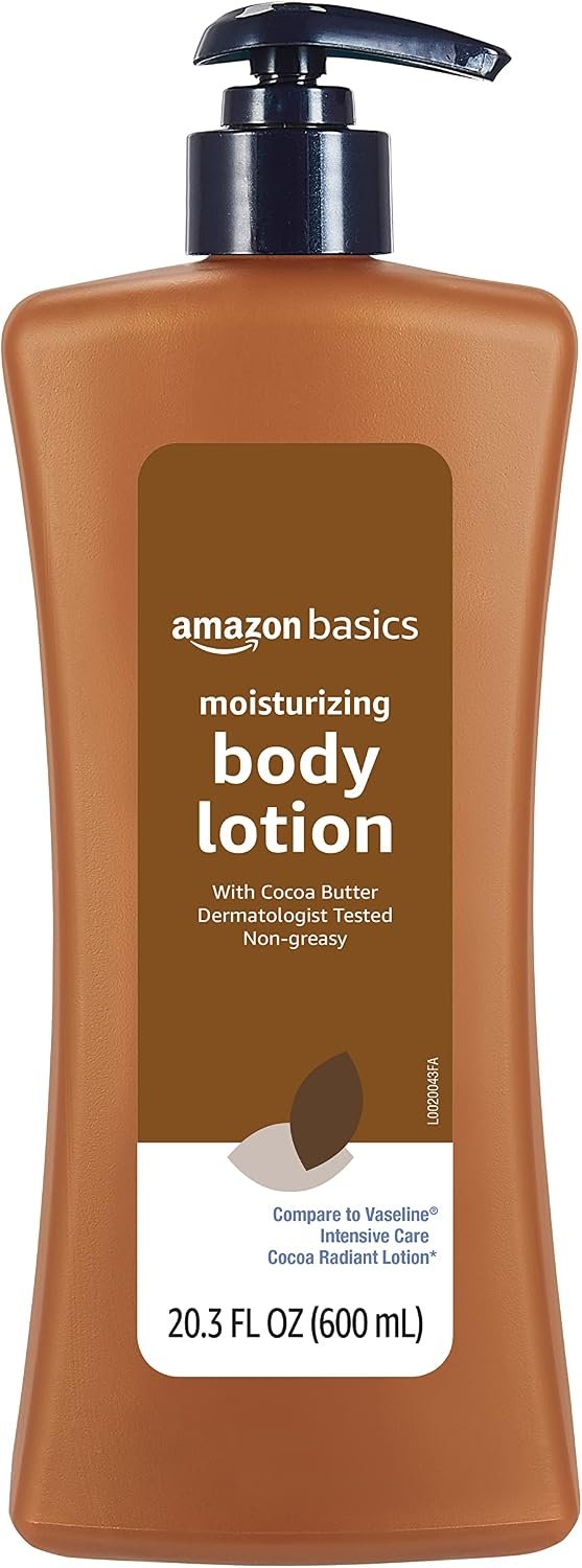 Amazon Essentials Cocoa Butter Body Lotion, Lightly Scented, 20.3 Fl Oz, Pack of 1 (Previously Amazon Basics)