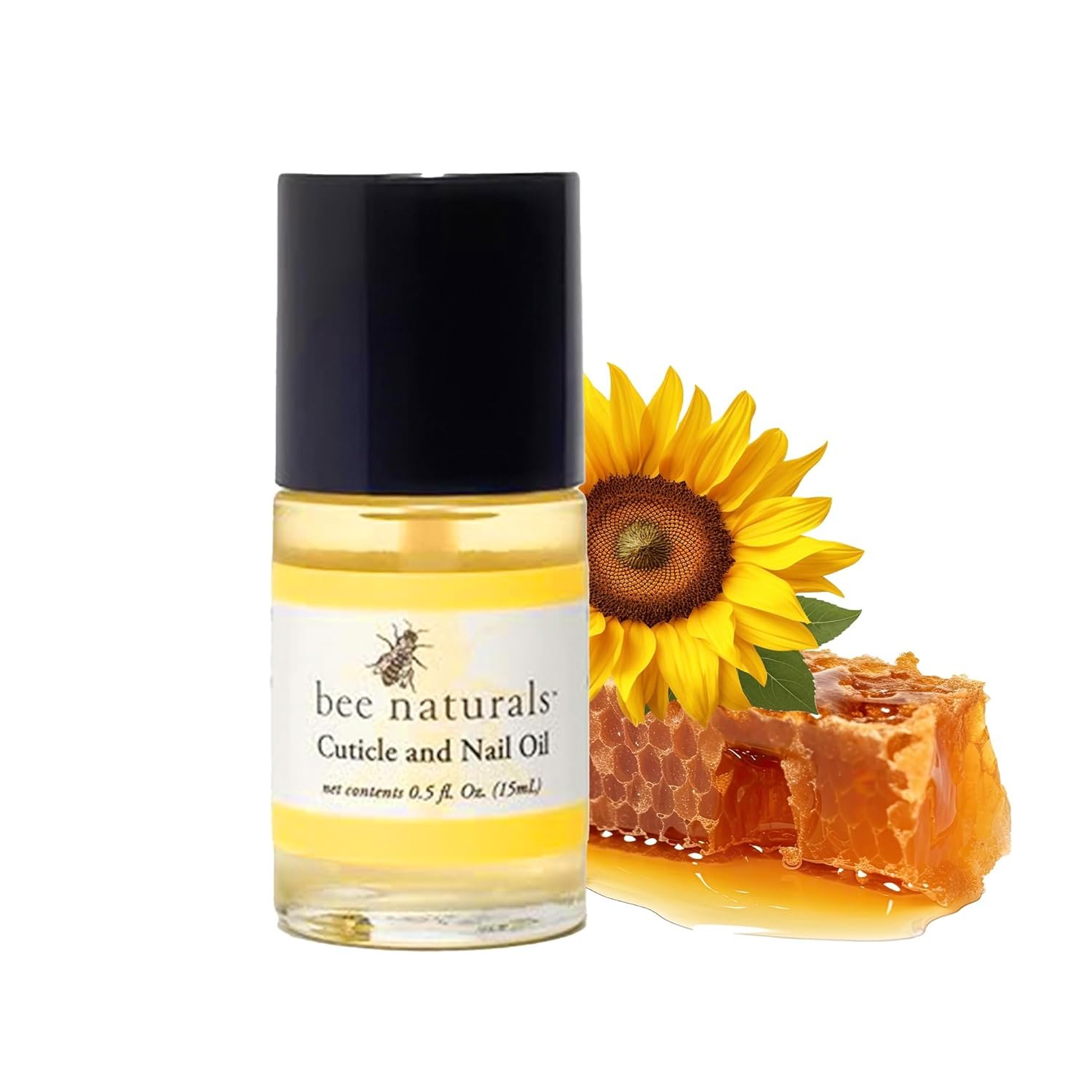 Bee Naturals Nail & Cuticle Oil 0.5 oz – Heals Cracked Nails & Rigid Cuticles, Deep Moisture with Avocado and Castor Oils