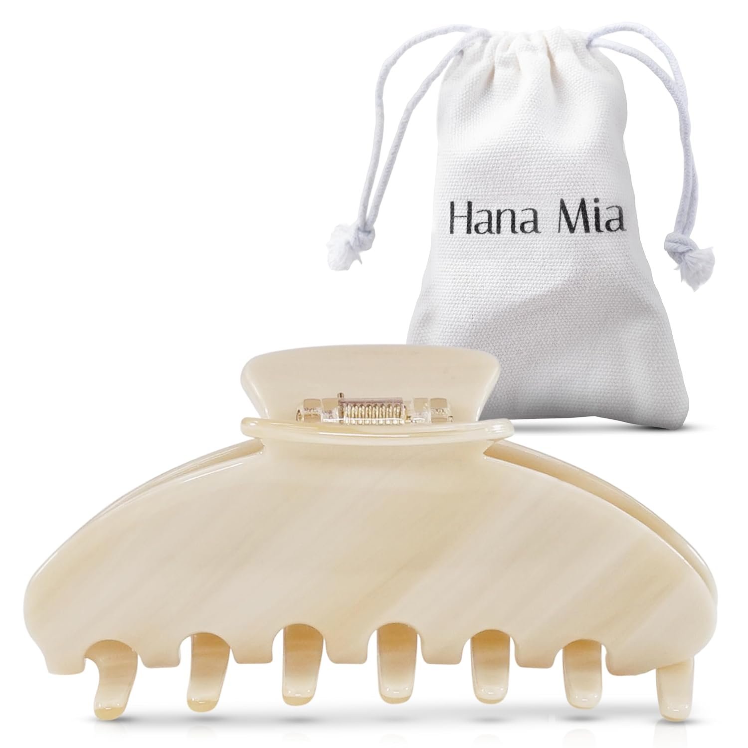 Luxury Creme Claw Clip for Women | Our Large 4 Inch Hair Clip Creates Beautiful Half Ups, Secure Updos & Chic Daily Styles | Premium Acetate Claw with Secure Hold & Snag Free Teeth for Easy Styling