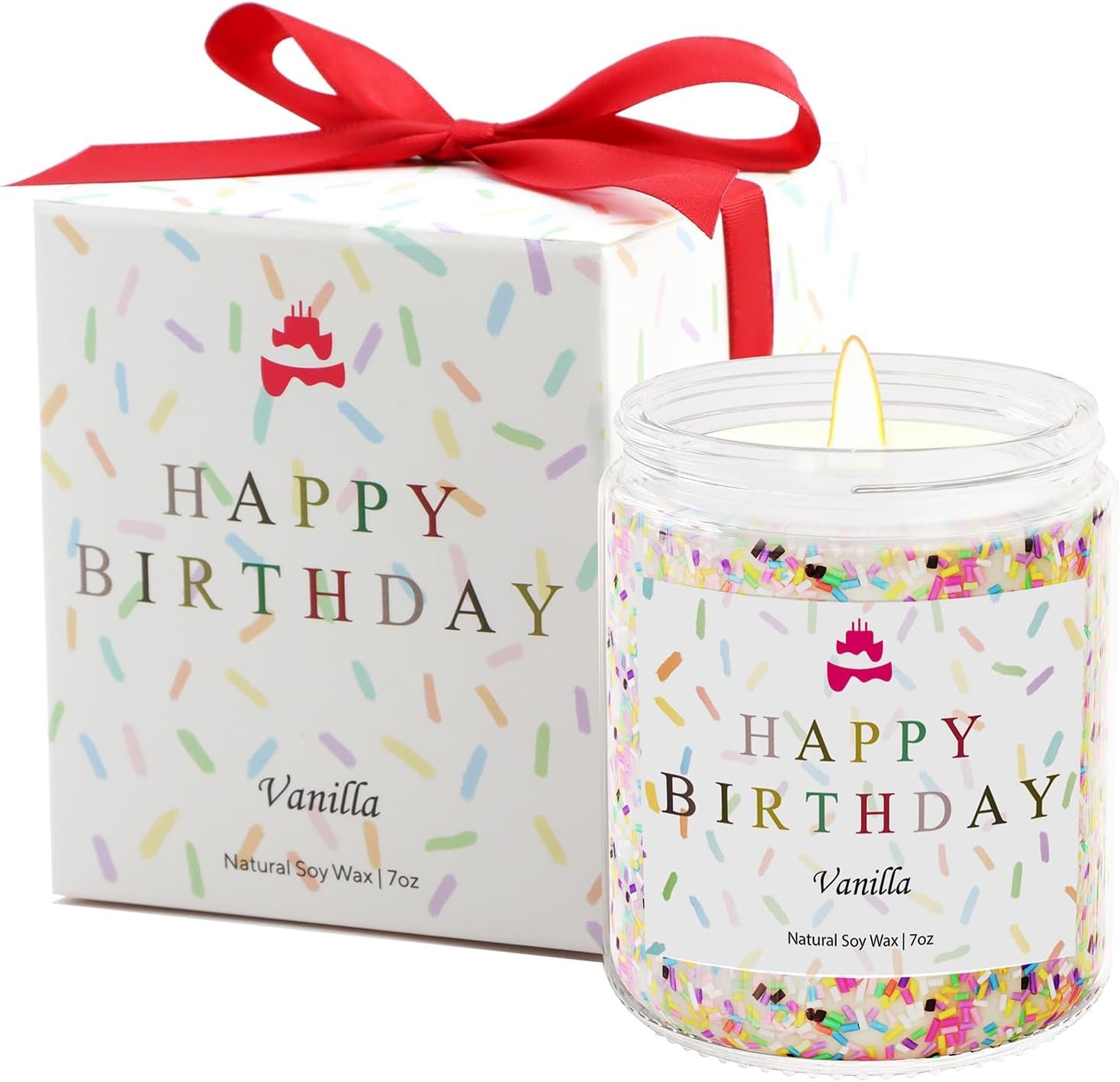 Lihome Happy Birthday Candle – Birthday Gifts for Women, Men, Mom, Dad, Sister, Teacher, Friends – Best Gifts for Ideas, Natural Soy Wax Vanilla Scented Candles