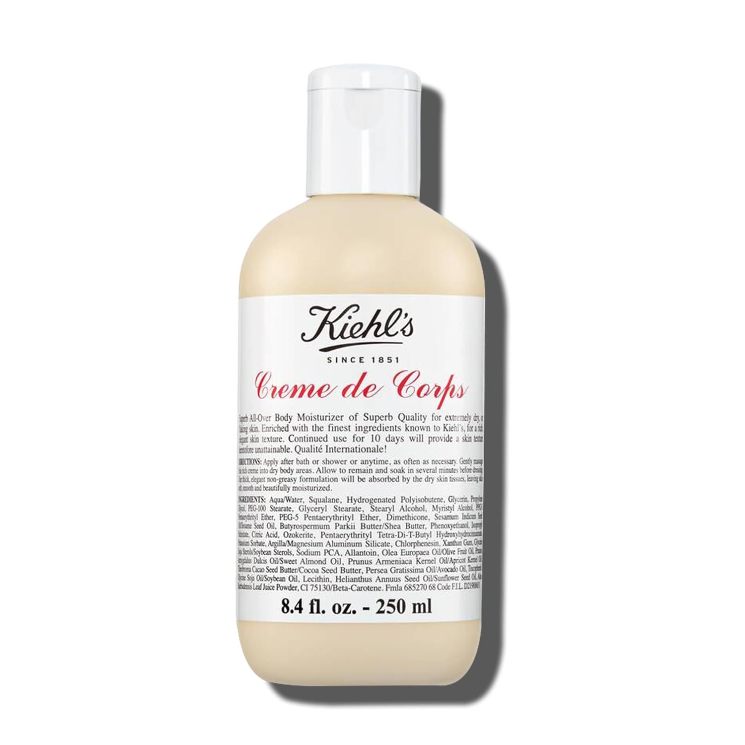 Kiehl’s – Creme de Corps Body Lotion, with Cocoa Butter, Fast Hydration | Body Lotion for Soft and Smooth Skin – Suitable for All Skin Types – Synthetic Fragrance-Free