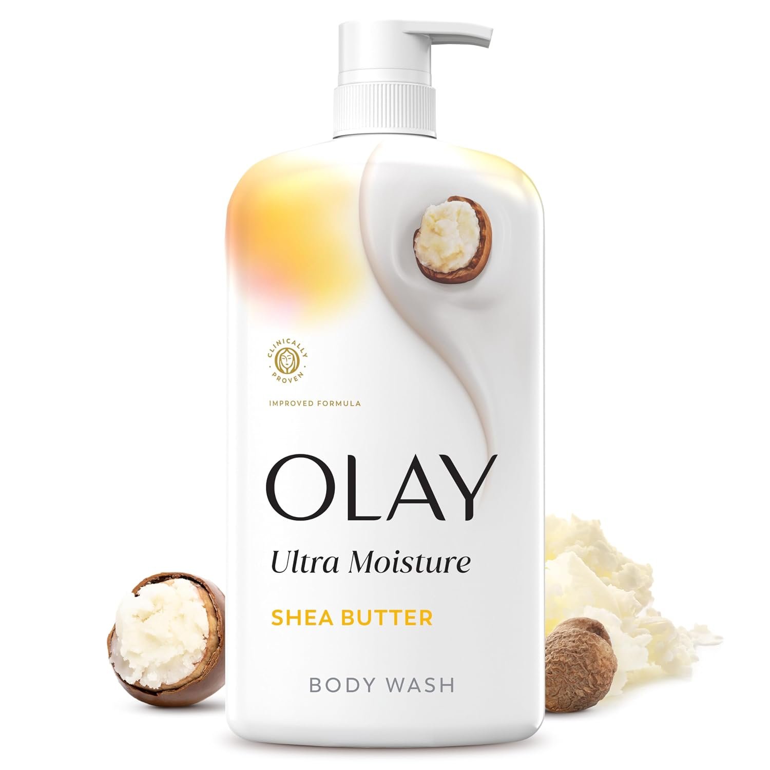 Olay Body Wash for Women, Ultra Moisture, 24/7 Moisture Barrier Repair, Hydrating Formula for Visibly Healthy Soft Skin, Vitamin B3 & Hyaluronic Blend, For All Skin Types, Shea Butter Scent, 29 fl oz