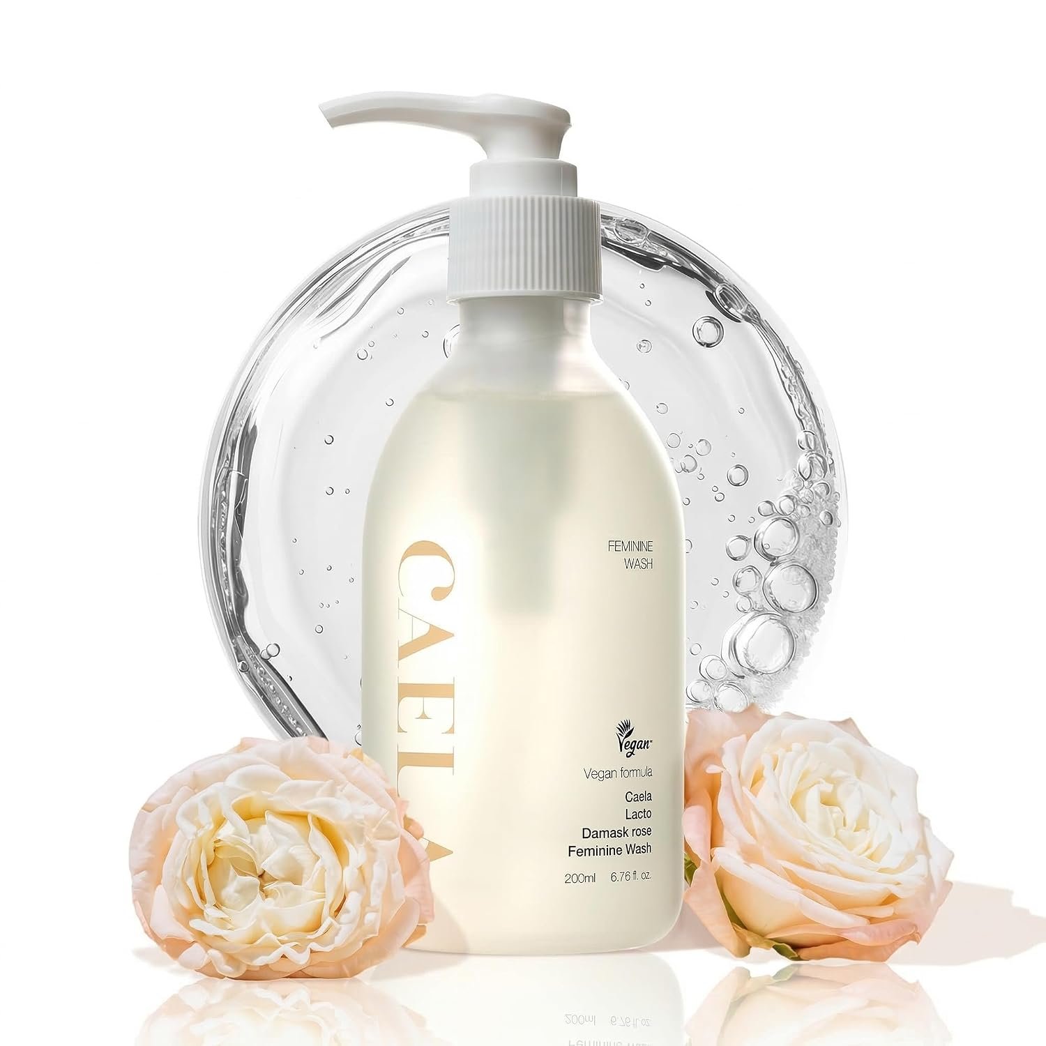 CAELA Feminine Wash Gel, Sea Buckthorn & Damask Rose, 6.76 Fl Oz | pH-balanced intimate wash gel with Triple Lactobacillus Ferment. Gentle daily freshness with sulfate-free K-Beauty formula.