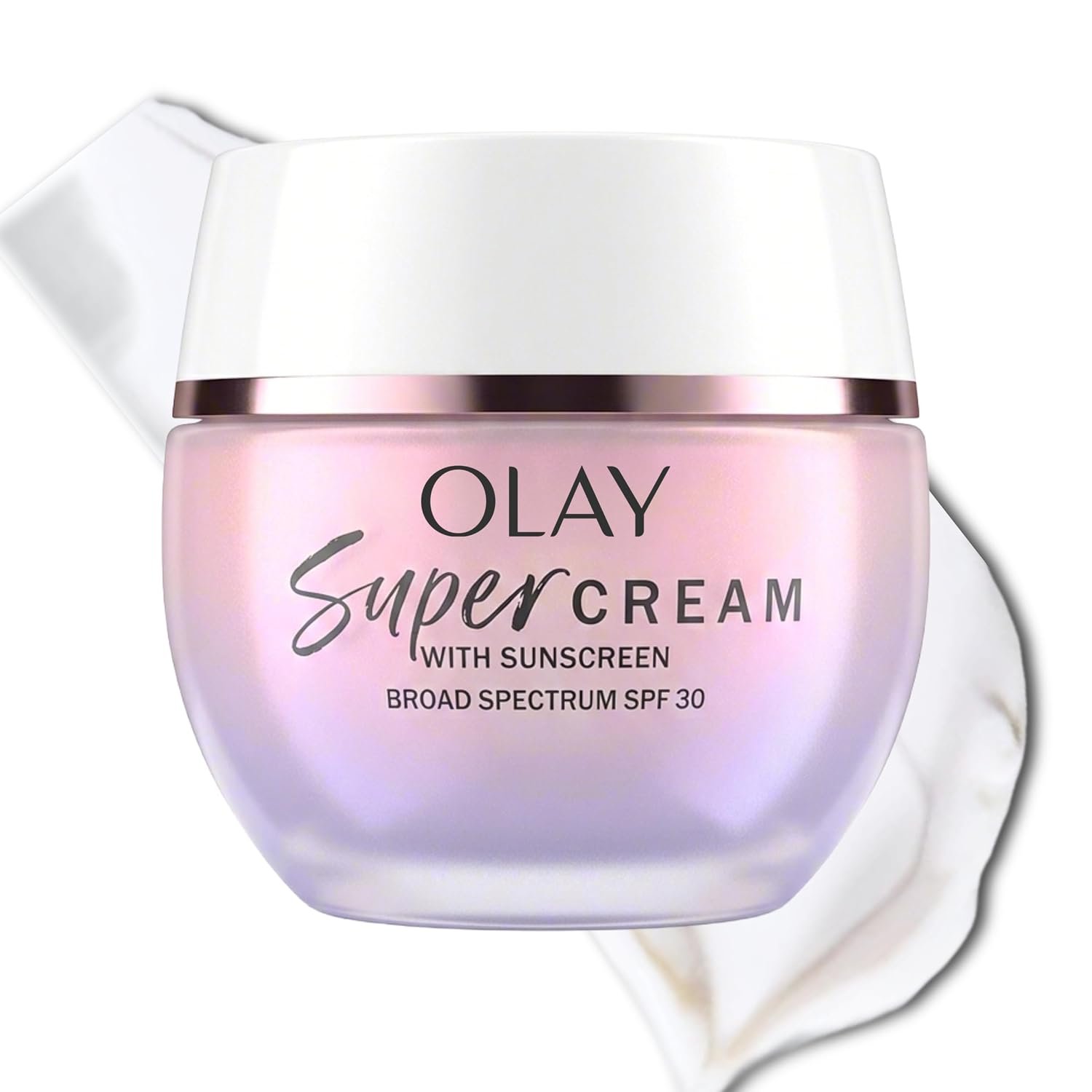 Olay Super Cream with Sunscreen SPF 30, Lightweight Face Moisturizer with Sun Protection, 5-in-1 Skin Care Benefits – Hydrating, Brightening, Firming – Niacinamide, Vitamin C, Collagen Peptide, 1.7 oz
