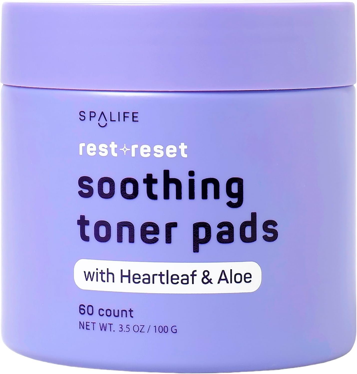 SpaLife Beauty Rest & Reset Toner Pads – for Uneven Skin Tone, Redness, Clogged Pores, Dehydrated Skin with Aloe, Heartleaf, & Purslane – Toner Pad for Face, Pre-Soaked Pads