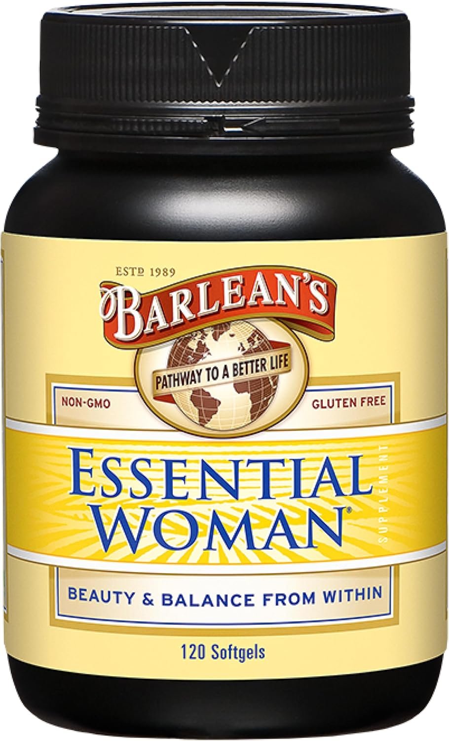 Barlean’s Organic Oils Essential Woman, 120 Count Bottle | Flax & primrose oils, Omega 3-6-9 with GLA, Non-GMO, Gluten-free, Softgels, Supports women’s hormone balance & skin