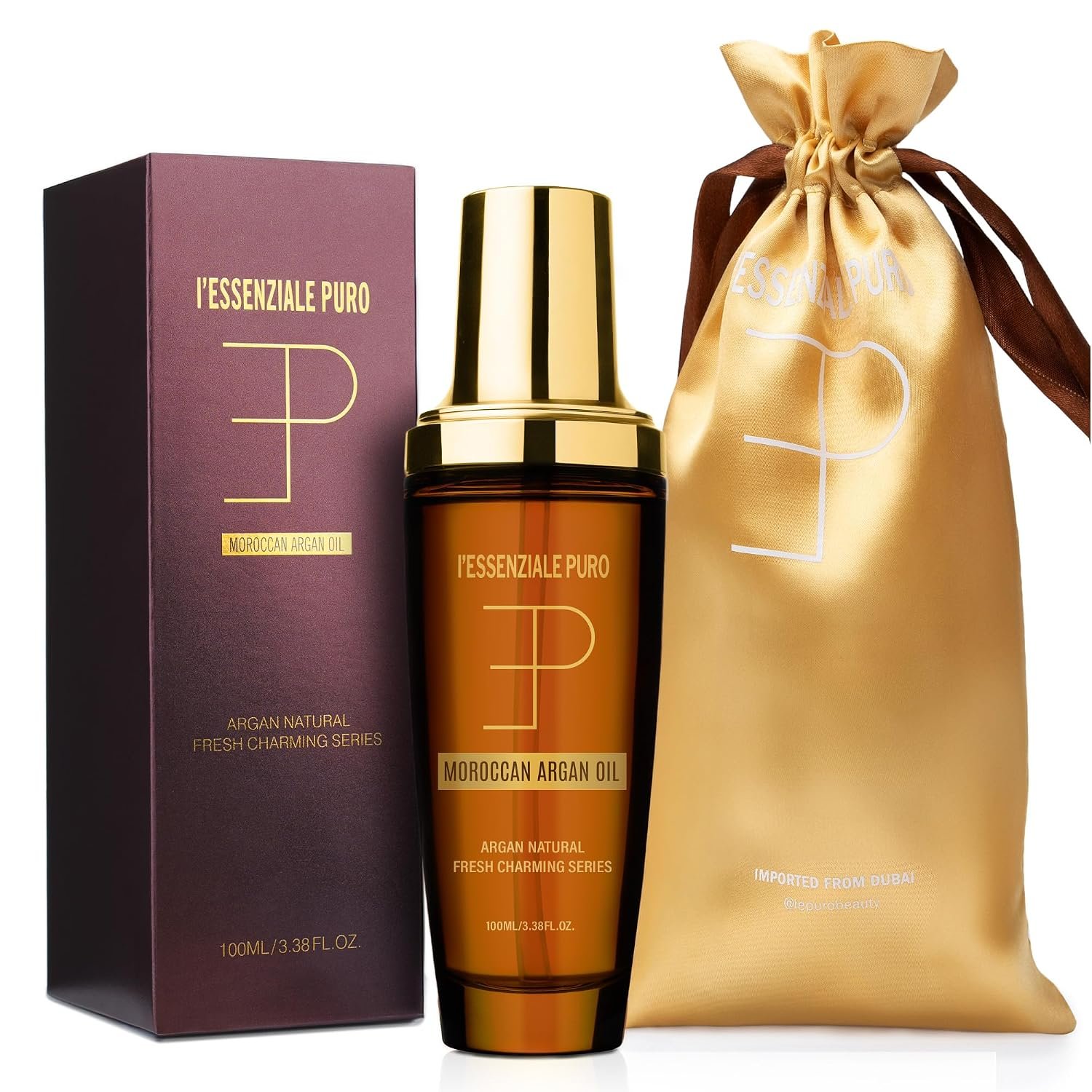 Moroccan Argan Oil for Hair and Body – Lightweight Non-Greasy Elixir | Smooths Frizz and Boosts Shine for Dry, Damaged Hair, Hair Treatment Oil, Hydrates Skin, Based in Dubai – 100 mL (3.38 Fl Oz)