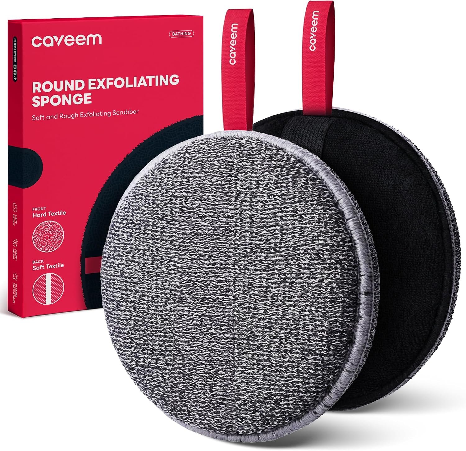 Exfoliating Body Scrubber, Bath and Body Scrub Buffer, Body Exfoliator for Remove Dead Skin, Gentle and Rough Lightweight Sponge for Shower (2 Pack)