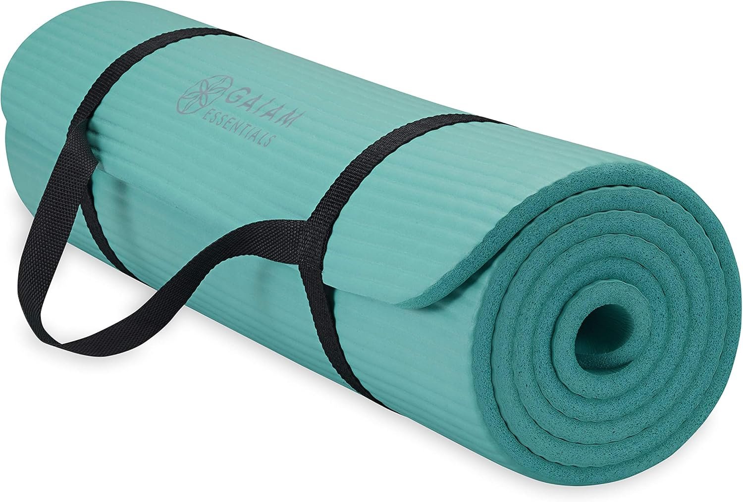 Gaiam Thick Yoga Mat, Exercise & Fitness Mat with Easy-Cinch Carrying Strap | Non-Slip NBR Foam | Joint Cushioning | Yoga, Pilates, Fitness & Floor Workouts | 72″L x 24″W