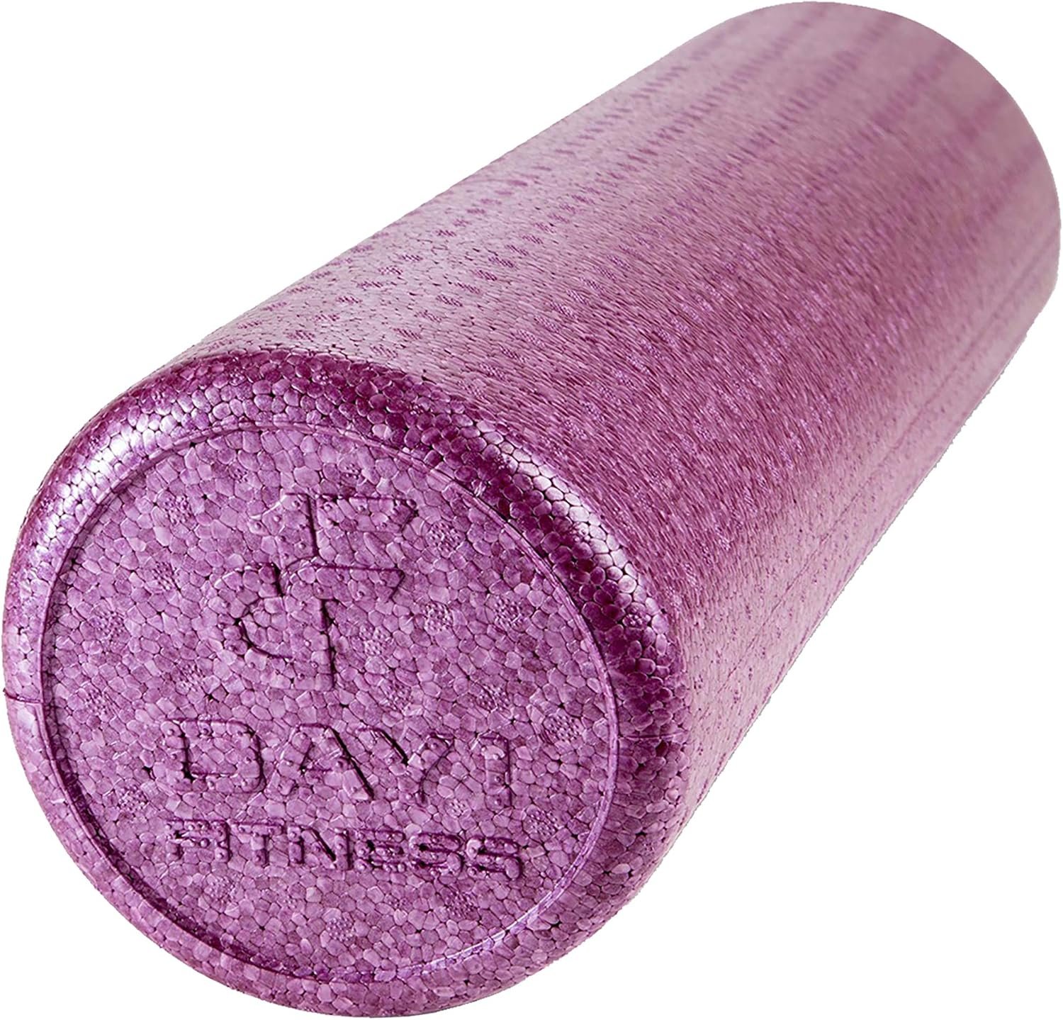 Day 1 Fitness High Density Muscle Foam Rollers – Sports Massage Rollers for Stretching, Physical Therapy, Deep Tissue, Myofascial Release – Ideal for Exercise and Pain Relief – Solid Purple, 18”