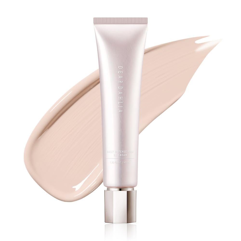 DEAR DAHLIA Daily PDRN BB Cream (Fair Pink) – Lightweight Skin Tint with Centella PDRN, Medium Coverage for Dewy Glass Skin Glow, Moisturizing Vegan Korean Makeup Base. 1.35 fl oz