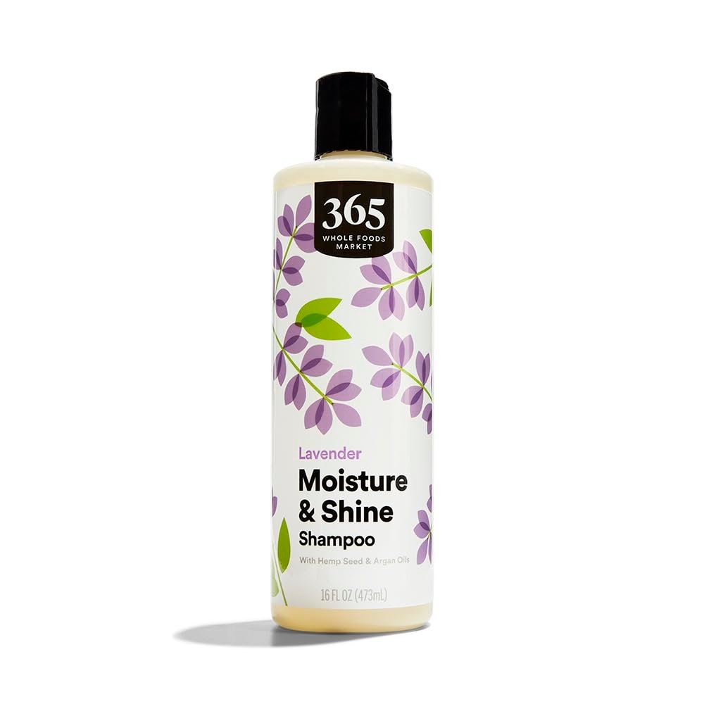 365 by Whole Foods Market, Moisture & Shine Shampoo with Hemp Seed & Argan Oil, Lavender Scent, 16 Fl Oz