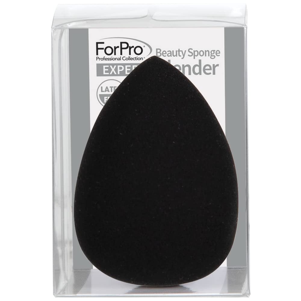 ForPro Beauty Sponge Blender, Black, Latex-Free, 100% Vegan & Cruelty-Free | for Professional Salon & Spa Use, Salon & Spa Essentials, Professional Beauty Supply, Nail & Beauty Supply, Home & Salon Use