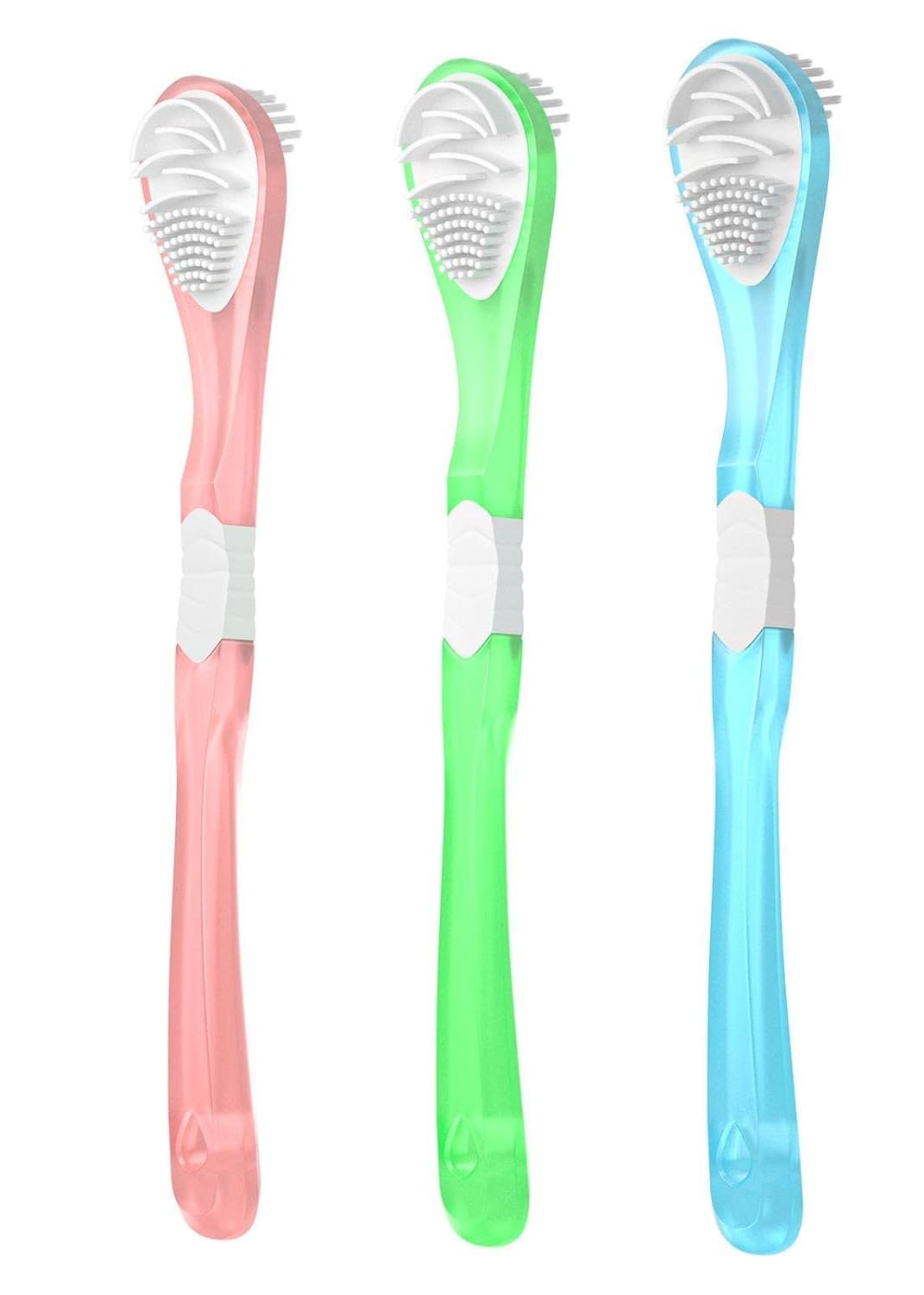 Y-Kelin Double-Side Desiged Tongue Scraper, Ultra-Soft Tongue Brush Tongue Cleaner (3 Pack)