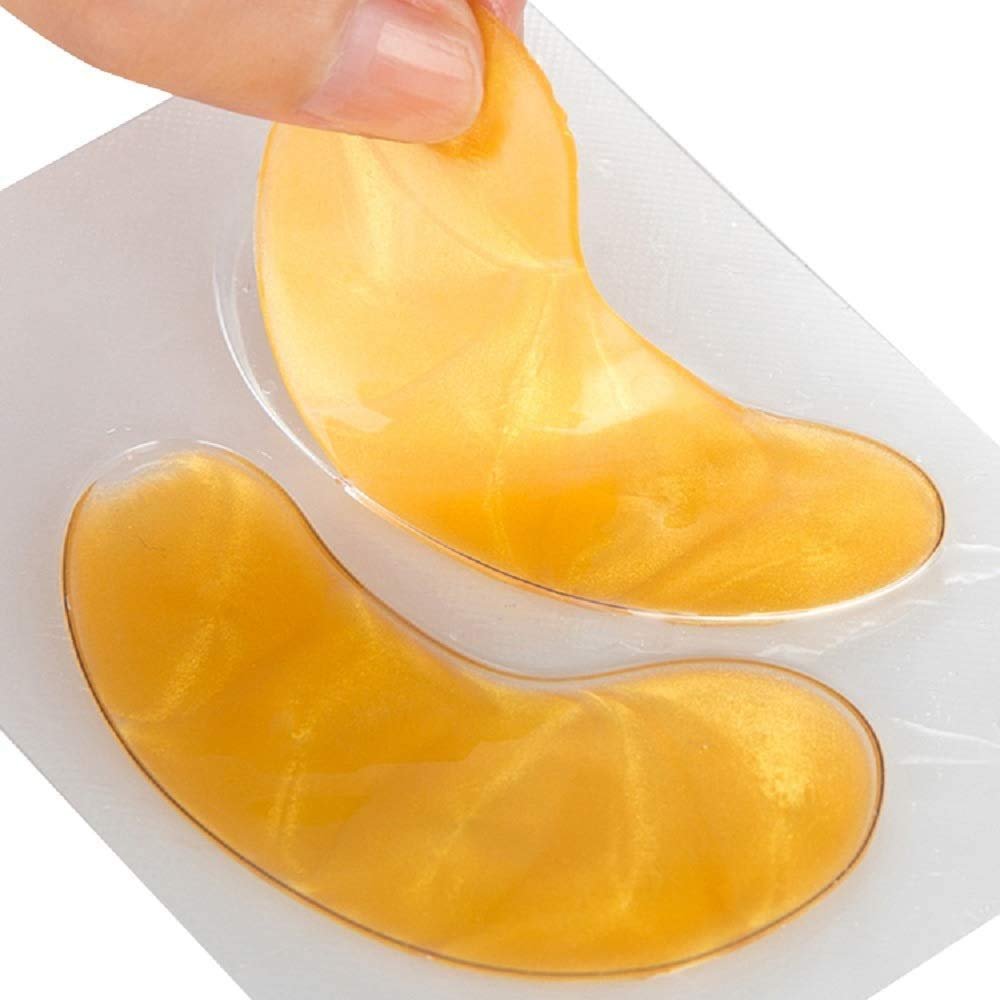 Theshiry 10 Pairs Collagen Crystal Eye and 10 Pcs Lip Mask, Anti Aging Eye and Lip Mask, Collagen Crystal Mask Set (Gold)