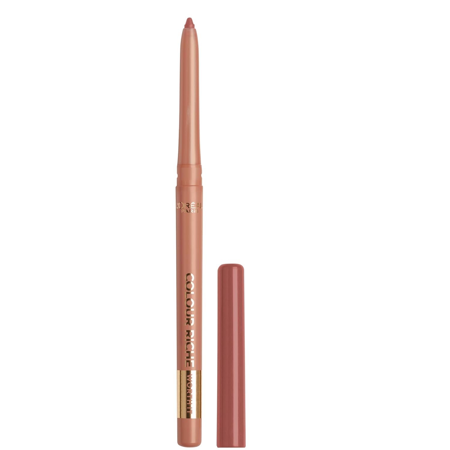 L’Oreal Paris Colour Riche Lip Liner Pencil, Creamy Lip Liner with Omega 3 and Vitamin E, 601 Worth It (Pinky Nude)