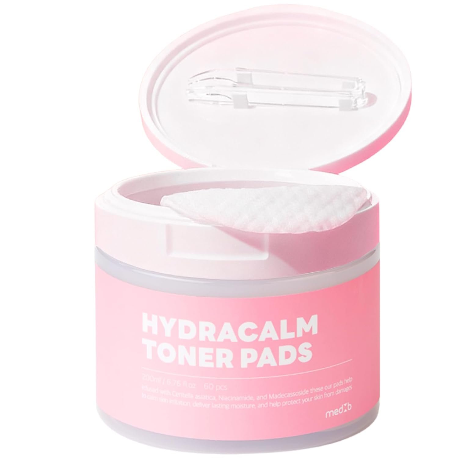 MEDB Hydracalm Toner Pads – 60 Counts Exfoliating Face Pads with BHA & PHA for Acne & Breakouts, 40% Centella Asiatica for Sensitive Skin, Hydrating, Alcohol-Free, Korean Skin Care