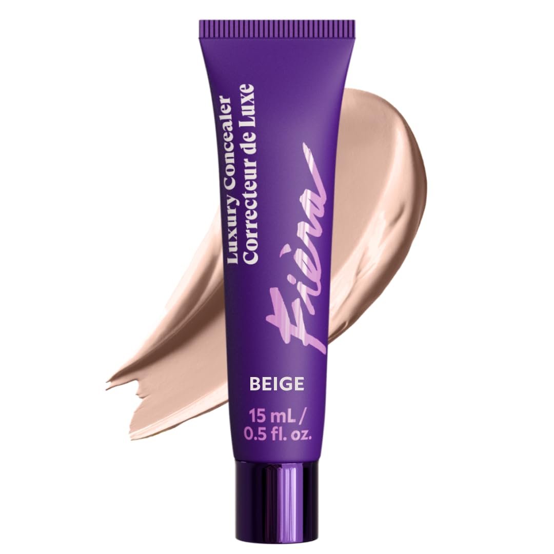 Fièra Luxury Concealer & Foundation with Anti-Aging Ingredients – Full Coverage for Dark Circles, Wrinkles, Fine Lines, and Spots, All-Day Wear For Mature Skin – Neutral Beige, 0.5 FL. OZ. / 15 ML