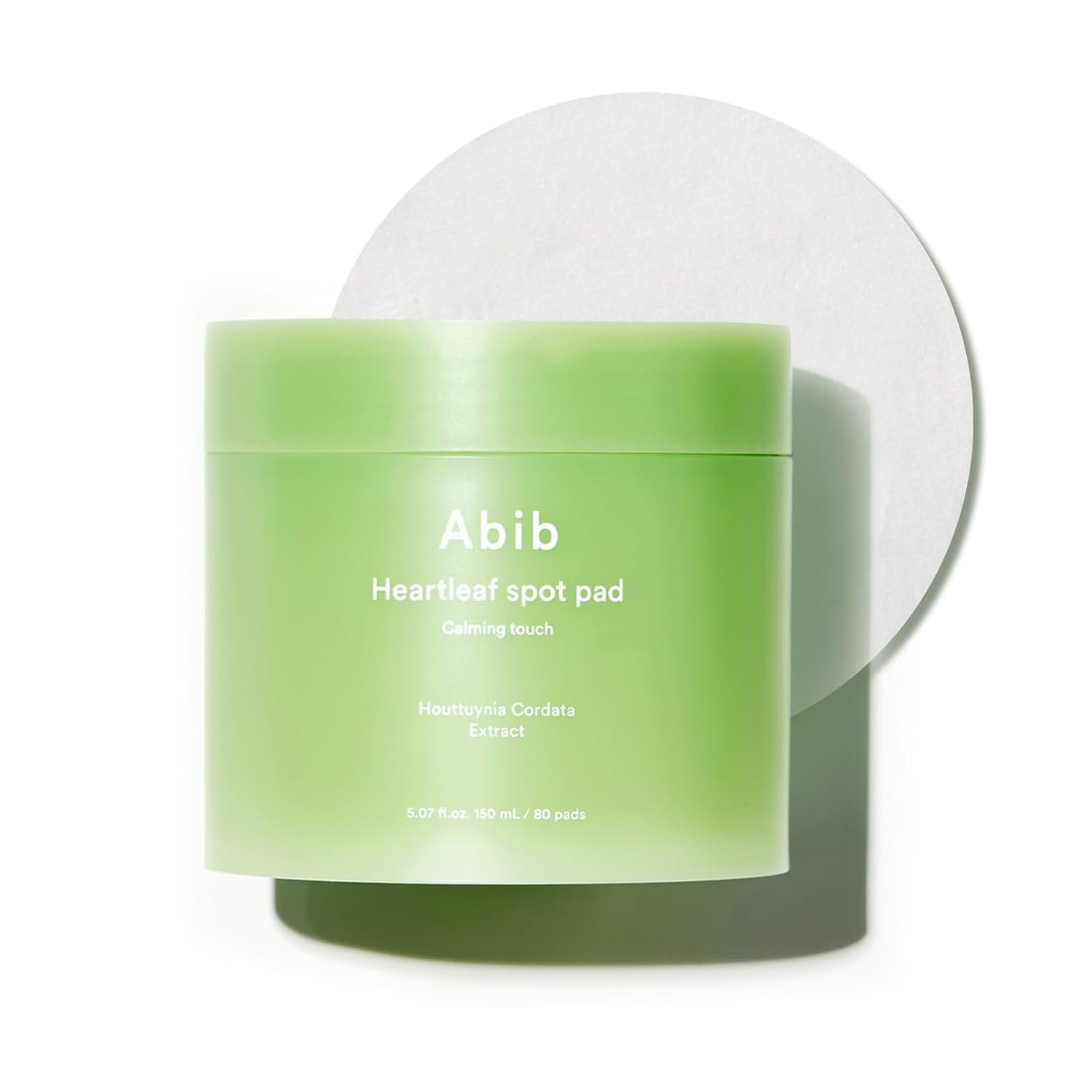 Abib Heartleaf Spot Pad Calming Touch 80pads 5.07 fl.oz. | Korean Acne Soothing Toner Pads for Face, Cleansing, Disposable, Exfoliant, Skin Care (Non-refillable)