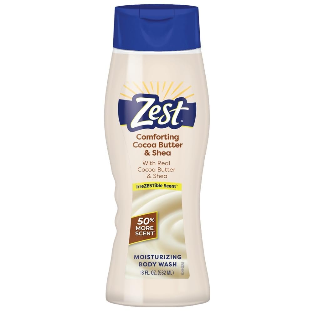 Zest Body Wash – Enriched with Wild Cocoa Butter and Shea – Hydrating Body Soap – Suitable for All Skin Types – Cocoa Butter and Shea – 20 oz