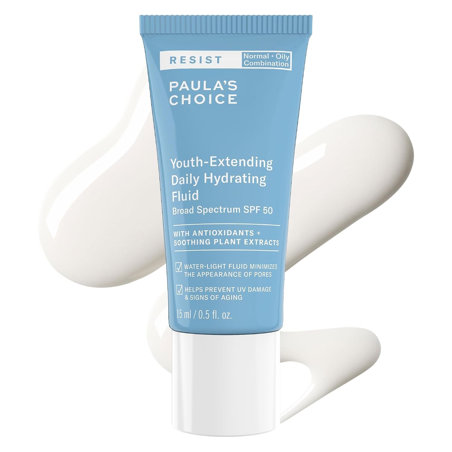 Paula’s Choice RESIST Hydrating Fluid Face Moisturizer SPF 50 | Face Sunscreen for Oily Skin with Chamomile & Vitamin E, UVA/UVB Protection, Fragrance-Free, TSA Friendly