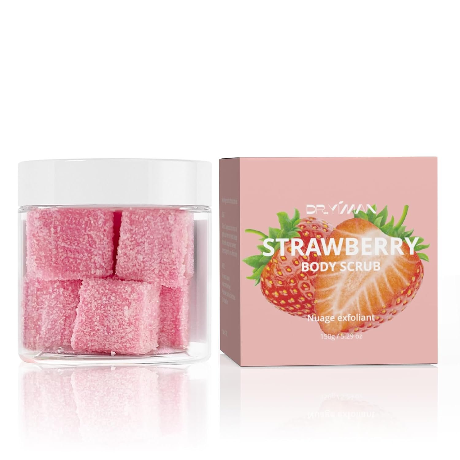Strawberry Sugar Body Scrub – Pink Gift for Women, Exfoliating Body Scrub with Shea Butter & Jojoba Oil, Smooths & Softens Dry Skin, Paraben-Free, 5.29oz