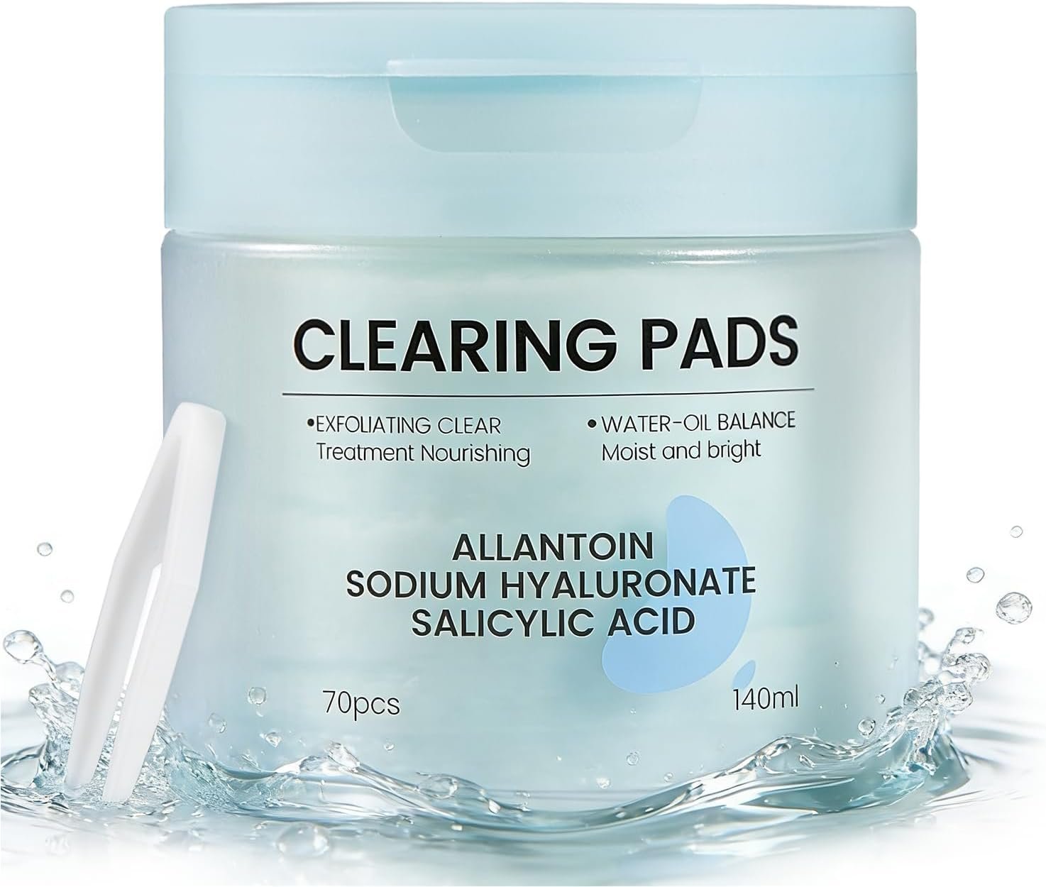 Salicylic Acid Pads-Gentle Pore Reducing, Soothing Skin Care Salicylic Acid Toner Pads, Oil Control and Exfoliation Deep Cleaning Facial Cleansing Wipes, Suitable for All Skin Types, 70 Count
