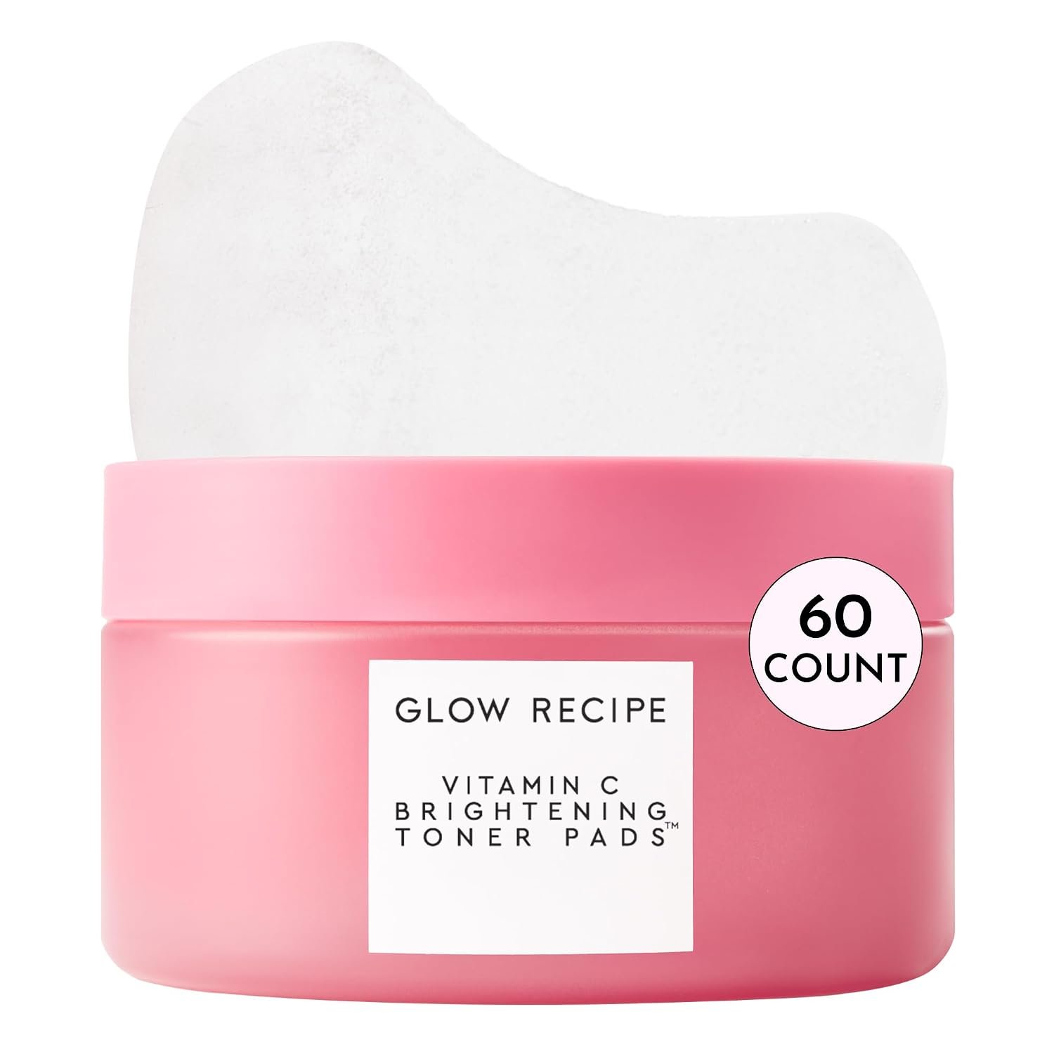 Glow Recipe Vitamin C Brightening Toner Pads – Korean Vitamin C Face Pads for Dark Circles Under-Eye and Cheeks – Light Face Exfoliator – Niacinamide, Caffeine, Guava – Fragrance-Free (60 Count)