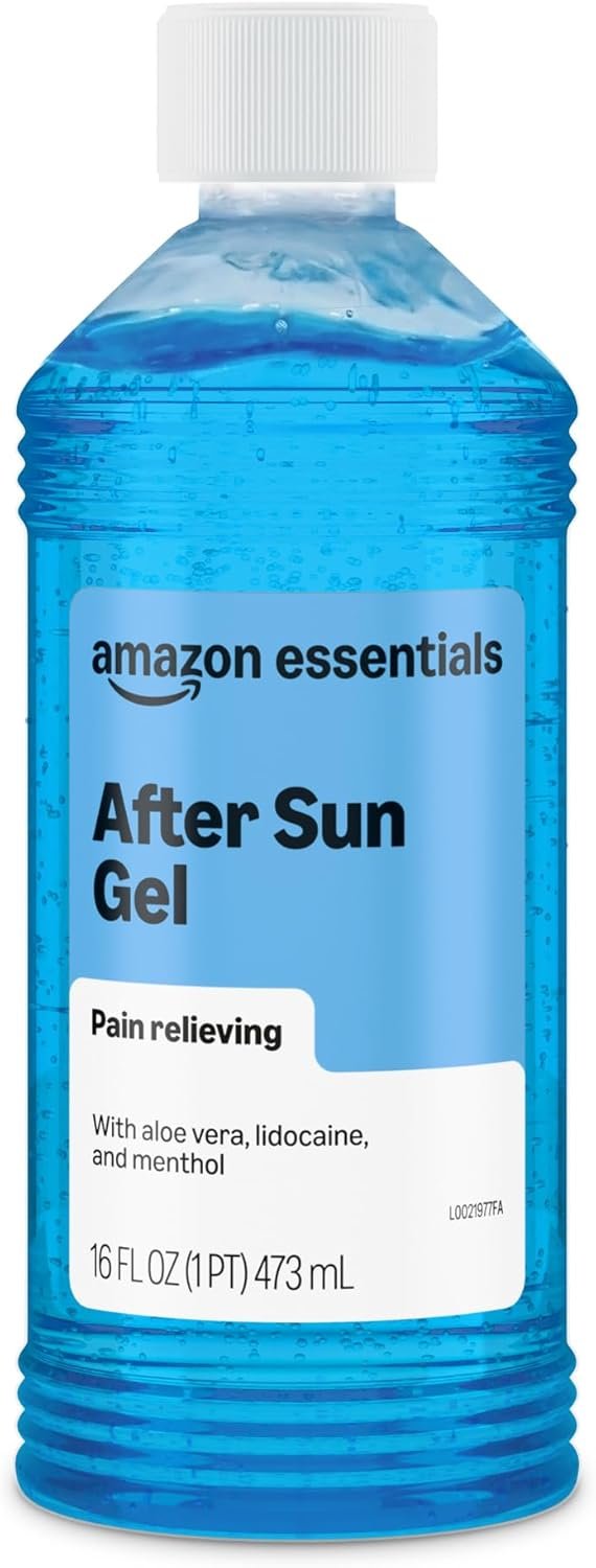 Amazon Essentials After Sun Gel with Aloe, Lidocaine and Menthol, 16 Fluid Ounce (1 Pack) (Previously Amazon Basics)