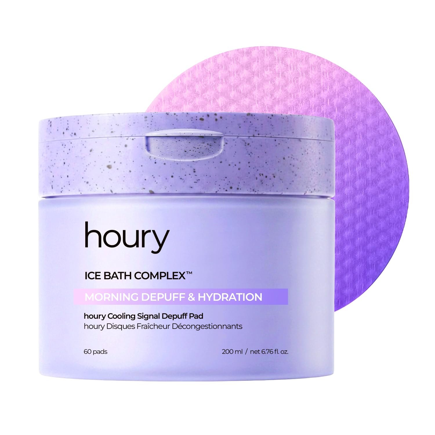 houry Cooling Signal Depuff Toner Pad – Color Changing Face Pads for Morning Puffiness & Redness Relief with 10 Types of Hyaluronic Acid, Caffeine & Panthenol, Korean Skincare 60 Pads (1 Pack)