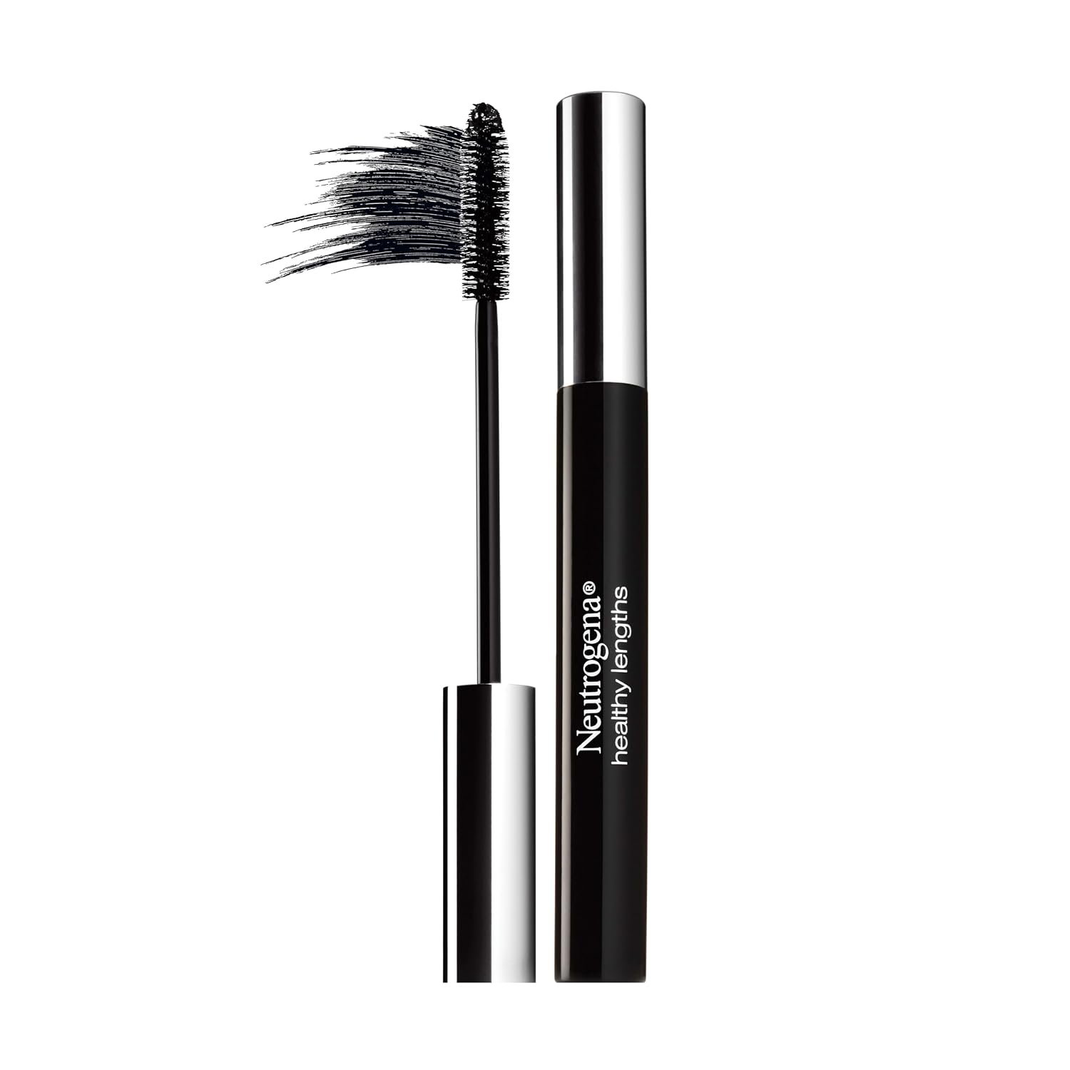 Neutrogena Healthy Lengths Mascara Black 02, 0.21 oz | Strengthens, Lengthens, Helps Lashes Grow, Vitamin E, Olive Oil Formula, No Clumping or Flaking