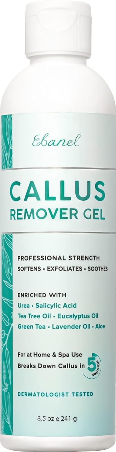 Ebanel Salon Grade Callus Remover for Feet with 20% Urea, Pedicure Gel Peel | with Salicylic Acid, Glycolic Acid, Epsom Salt, Heel Toe Foot Callus and Dead Skin Remover Gel for Feet, Cracked Heel Repair