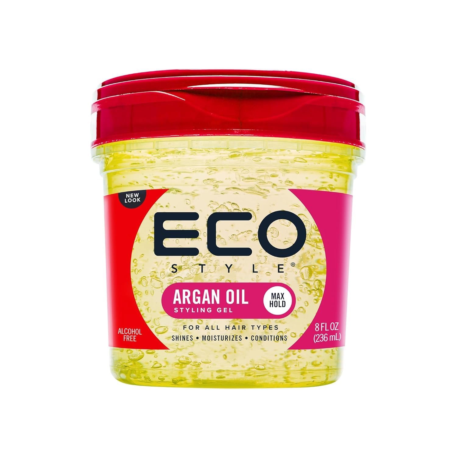 Eco Style Moroccan Argan Oil Styling Gel – Promotes Healthy Hair – Nourishes And Repairs – Delivers Long Lasting Shine – Provides Maximum Hold and Helps Tame Frizz – Ideal For All Hair – 8 oz