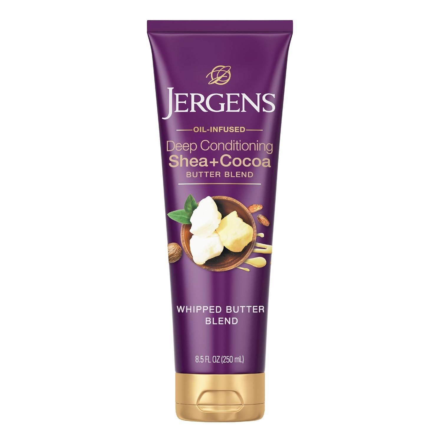 Jergens Shea and Cocoa Whipped Body Butter Lotion, Tone Enriching Hand And Body Lotion for Dry Skin, with Vitamins B3 & E, 8.5 Oz | Whipped Body Butter, Vitamins E & B3, Hydrates Deeply, Evens Skin Tone, Soft Smooth Feel
