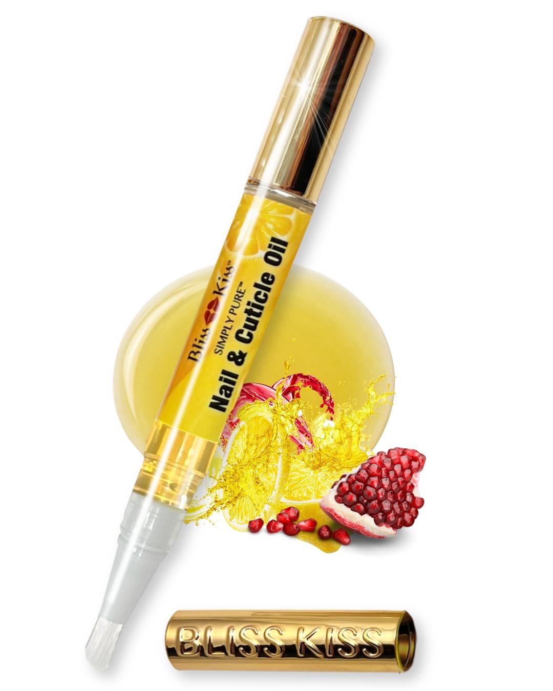 Bliss Kiss Simply Pure Cuticle Oil Pen, Crisp, 1 Count | Jojoba-rich formula helps soften dry cuticles and condition brittle, peeling, breaking nails; 2 ml precision brush pen.