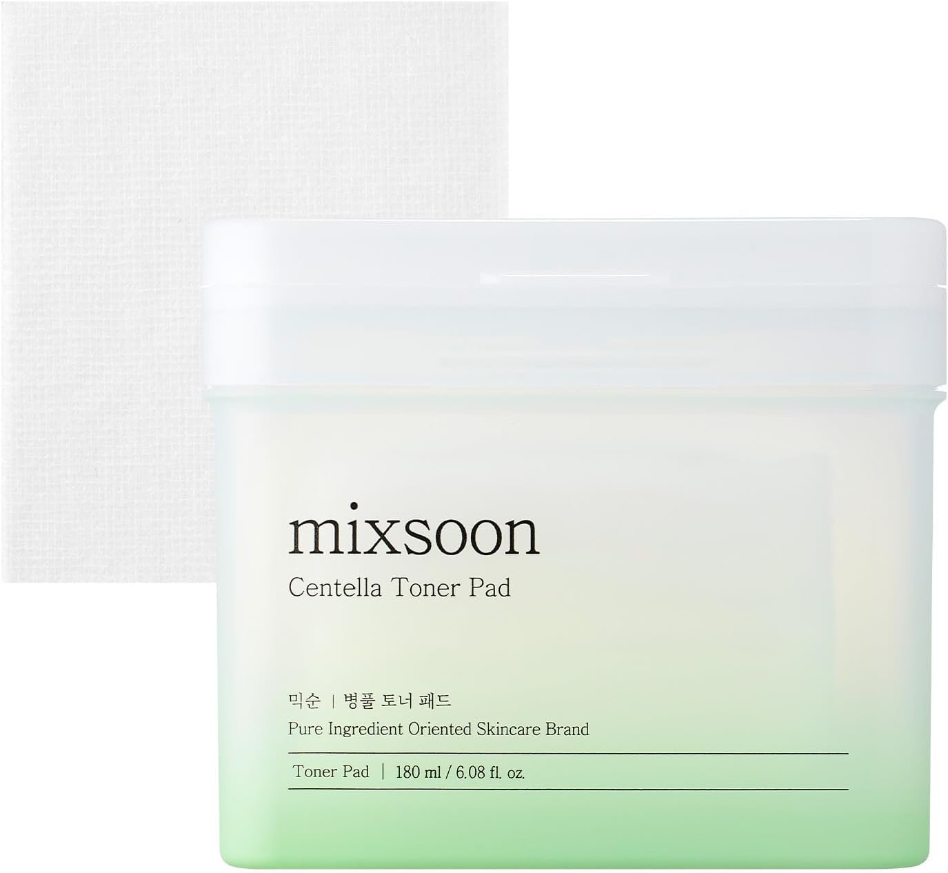 mixsoon Centella Asiatica Toner Pad-Soothing, Hydrating and Balancing Facial CICA Pads, Gentle Daily Care for Sensitive, Calm Skin 180ml / 6.08 fl.oz. (120 Sheets) Korean Glass Skin Care