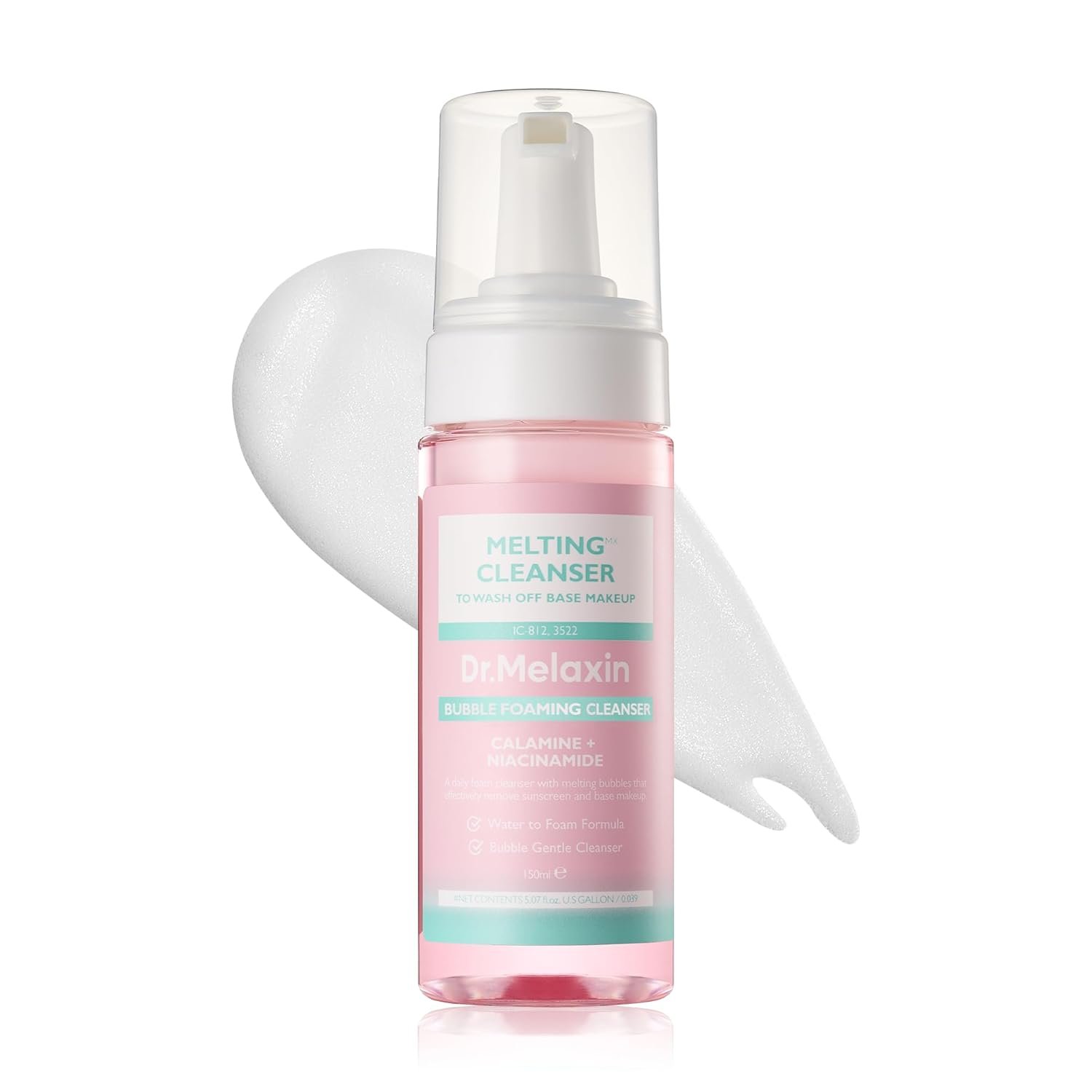 Dr.Melaxin Melting Bubble Foaming Cleanser – Micellar Makeup Remover Face Wash with Calamine and Niacinamide, No Double Cleansing Needed, Gentle Foam Cleanser for Sensitive Skin, K-Beauty