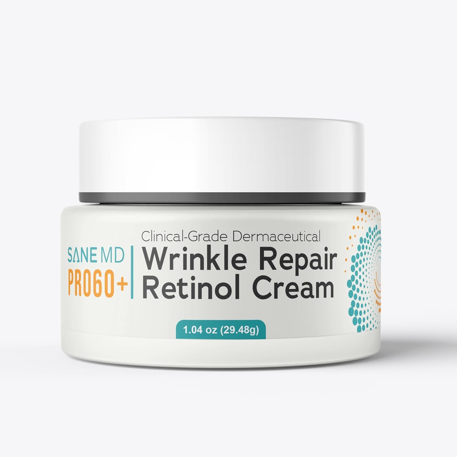SANE MD Pro60+ Wrinkle-Smoothing Retinol Cream for Mature Skin, 1 Bottle | Hydrating Anti-Aging Face Moisturizer for Deep Wrinkles and Fine Lines, Nourishing Formula, Morning and Night Skincare