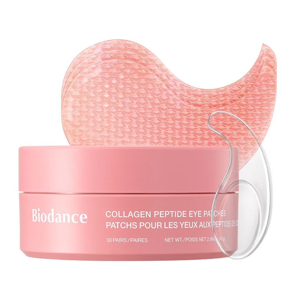 BIODANCE Collagen Peptide Eye Patches, Anti Wrinkle & Smile Line Patches for Face, Under Eye Mask for Fine Lines & Eye Bags, Travel Essentials & Self Care Gifts for Women, Korean Skin Care (60 Count)