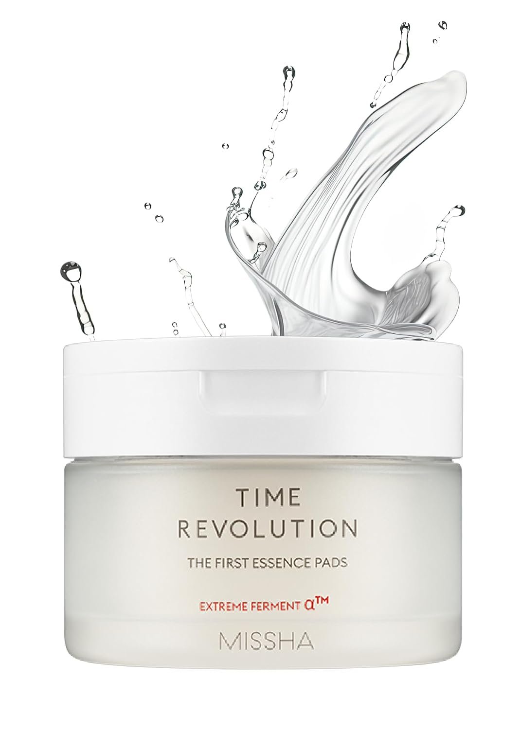 MISSHA Time Revolution The First Essence Toner Pads (75 pads) Exfoliating | Enhanced with AHA; moisturizing larger-size cotton sheets support advanced ferment absorption and refreshed skin texture.