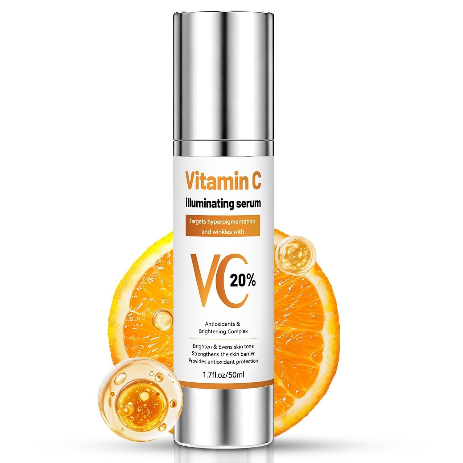 20% Vitamin C Serum for Face, with Hyaluronic Acid, Vitamin B5, 1.7 fl oz | for Mature Skin, Anti Aging Face Serum for Fine Lines, Wrinkles & Dry Areas, Dark Spots, Boosting Glow, All Skin Types