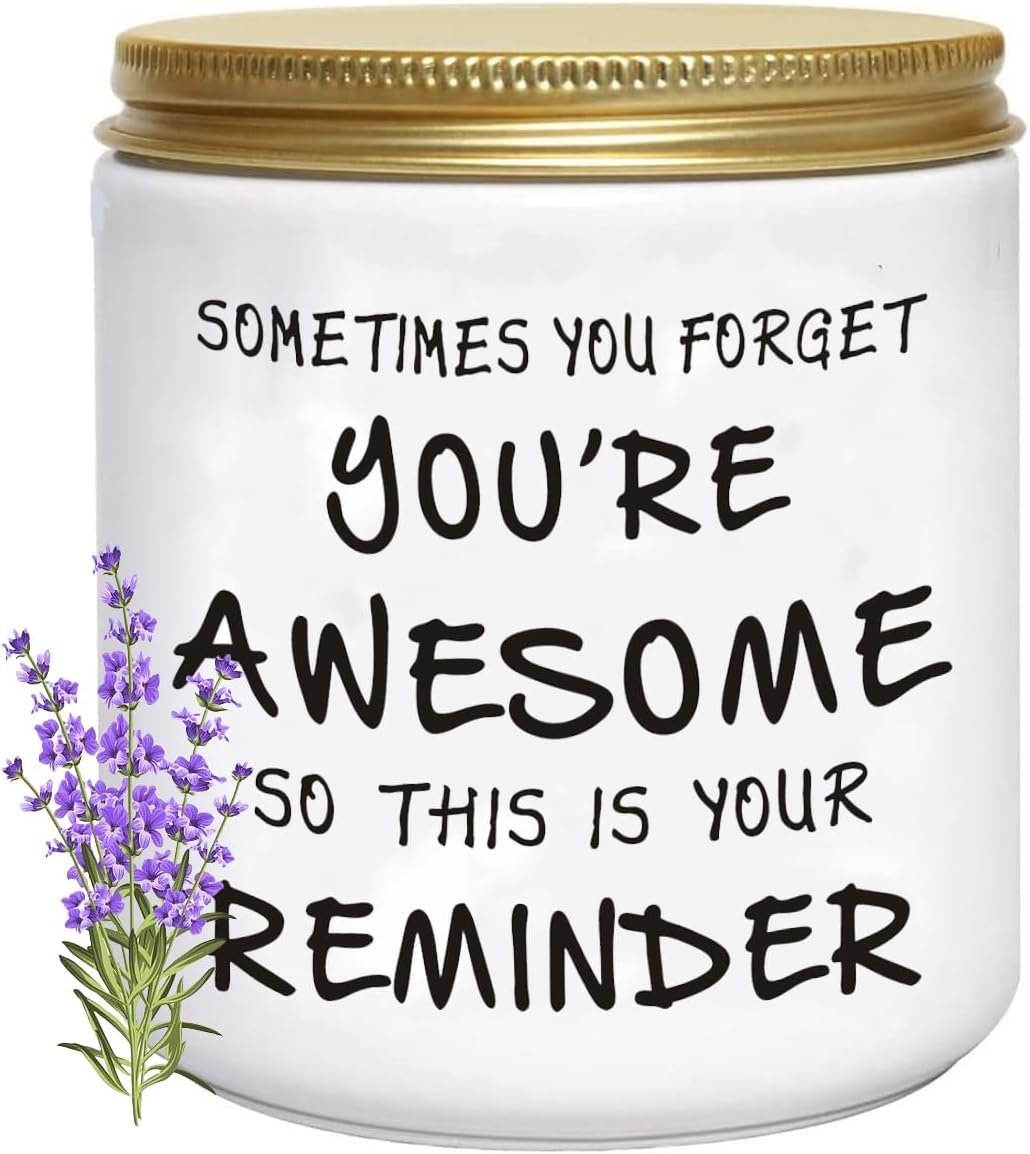 Candles Gifts for Women Unique Lavender Scented Soy Candle for Her | Inspirational Mothers Day Christmas Birthday Gifts for Sister Friend Wife Girlfriend, Self Care Relaxation Spa Candle