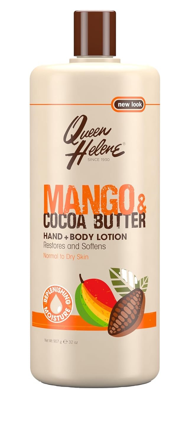 Queen Helene Mango & Cocoa Butter Hand & Body Lotion – Deep Moisturizing Formula that Softens, Smooths & Restores Radiance | 32 oz