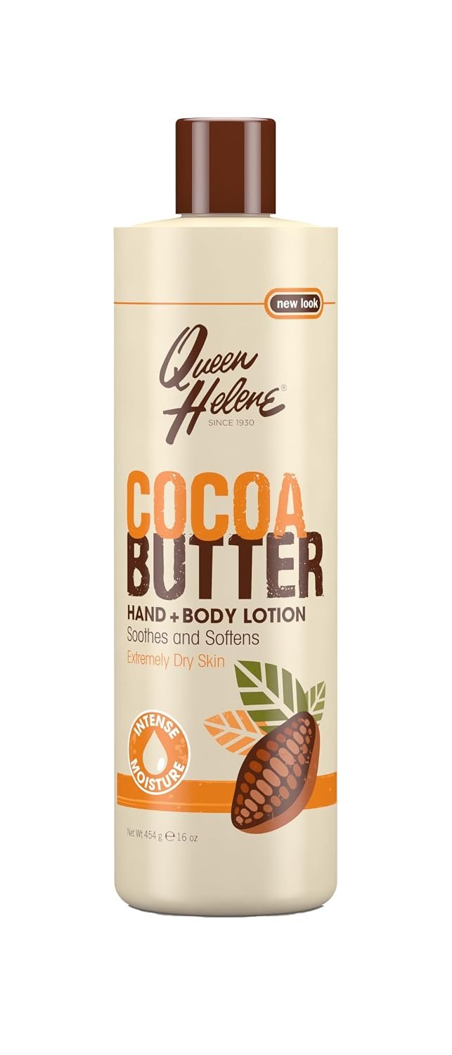 Queen Helene Cocoa Butter Hand and Body Lotion for Dry Skin | Deep Moisturizing Cocoa Butter Formula Softens and Smooths | 16 oz